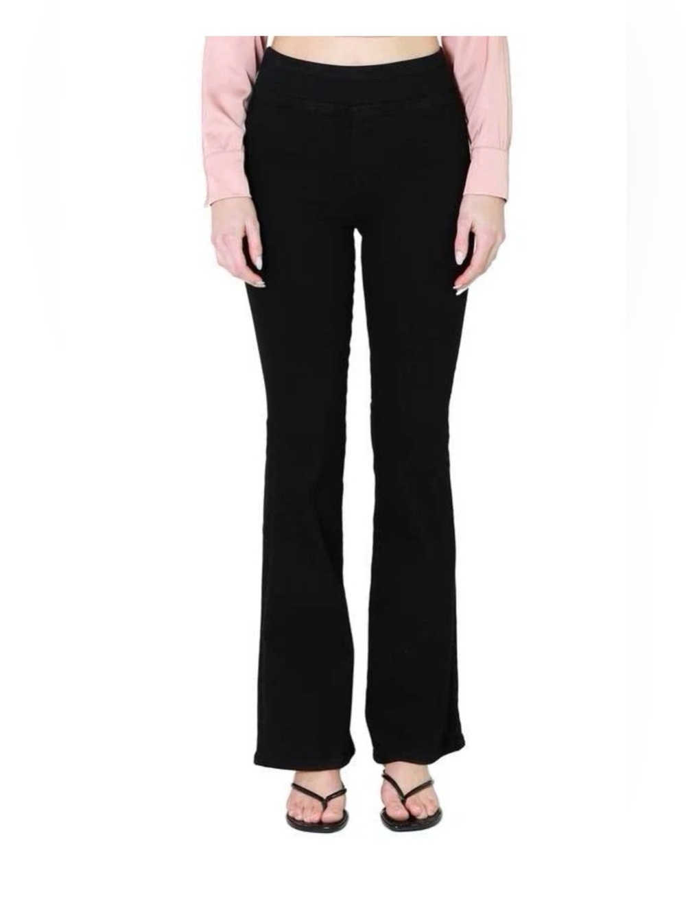 Frame Denim Jeans Jet Set Flare Pull On Black jeans  30" x 31" inseam